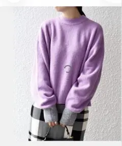 〈手洗い可能〉ヤクフィール袖配色ニットプルオーバー SHIPS