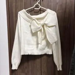 ems リボンニット 白