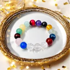 ☆彡マルチカラー☆彡天然石　多宝カラフルブレスレット☆　内径約15.5cm±5㎜