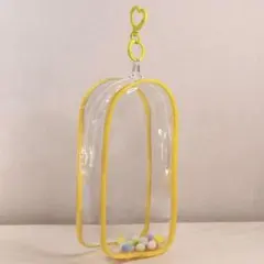 推し活 ぬいポーチ クリア 透明 ぬいぐるみ 収納 ポーチ キーホルダー 黄色