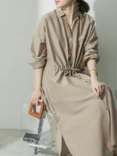 URBAN RESEARCH コットンシルク長袖シャツ　ワンピース　セット