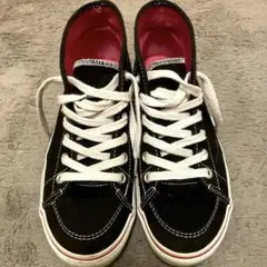 【Vans】24.0cm 黒 ブラック 濃ピンク キャンバススニーカー バンズ