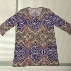 幾何学模様 チュニック 五分袖・七分袖　ジョルジュ・レッシュ