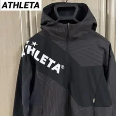 ATHLETA/アスレタ フード付ナイロントラックジャケット ブラック/Sサイズ