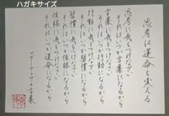 （C-7）ハガキ　　マザーテレサ　思考は運命を変える　格言　名言　書道　作品