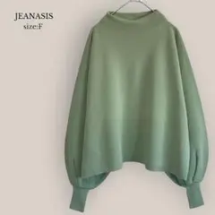지나시스 JEANASIS 볼륨 슬리브 니트 모의 목 그린
