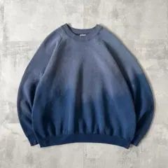 Boro Sweat　鬼フェード　ボロ スウェット　褪色 グラデーション　ブルー