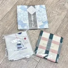 【新品未使用】 奈良 かやふきん 2枚 と 今治産 おしぼりハンカチ 1枚セット