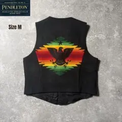 90'sPENDLETON ペンドルトン ウールベスト ネイティブ ブラック M