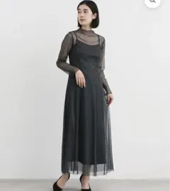 kaene カエン　ラメチュールメロウワンピース　結婚式　お呼ばれ　38