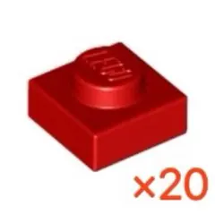 【LEGO】　ブロック1×1　レッド　20個