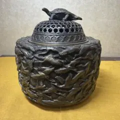 中国木魚石彫漢詩鳥桜花文茶器 - メルカリ