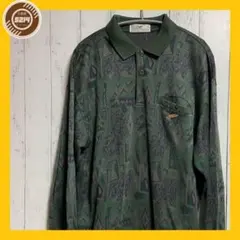 ポロシャツ 総柄 古着 ビッグシルエット