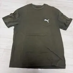 PUMA オリーブ色 Tシャツ Lサイズ ポケット付き