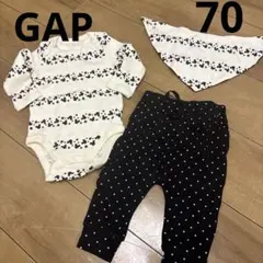 新品　70 ベビーギャップ　GAP 長袖　ロンパース 肌着　パンツ　よだれかけ