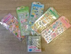もちぷにデコシール　5枚　シール手帳　セット　立体シール　ぷくぷくシール