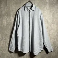 ◆【綺麗】00s，バナナリパブリック，麻 リネン，無地，長袖シャツ