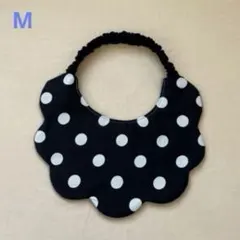 大型犬用　タオルスタイ　もくもくスタイ　ふわふわタオル　ドット柄（黒）　M