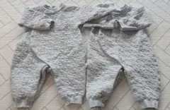 【美品】グレー キルティング ロンパース 綿100% 80 2着セット