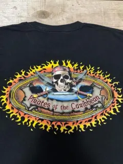 00s Disney パイレーツオブカリビアン Tシャツ XL スカル フレイム 