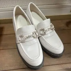 RANDA ボリュームソールビジュービットローファー （IVORY）