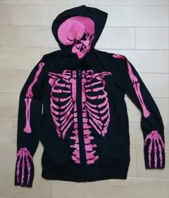 ピンク　スカル パーカー　120 ハロウィン