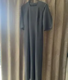 Style mixerグレー 半袖ロングワンピース スクエアネック