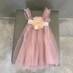 ベビードレス ピンク フリル付き サイズ80