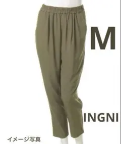 【INGNI】イング テーパードパンツ M カーキ ウエストゴム