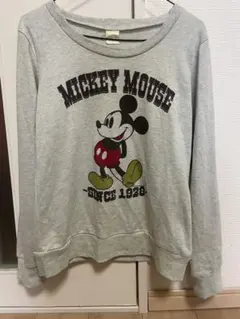 Disney ミッキーマウス スウェット トレーナー グレー 【USED】