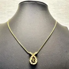 極美品✨ディオール ネックレス ラインストーン CDロゴ ゴールド