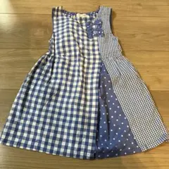 KPニットプランナー110 チェックワンピース　ブルー