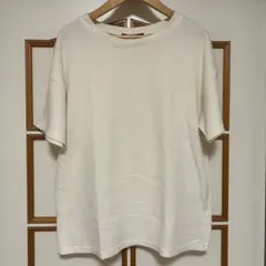 ホワイト ワッフル生地 半袖Tシャツ Mサイズ