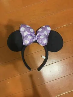ミニーマウス風カチューシャ 黒と紫