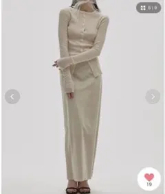 TODAYFUL Pencil Velour Skirt エクリュ　36のサムネイル
