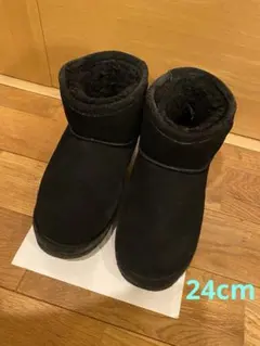 Bearpaw ブラック ムートンブーツ　24cm
