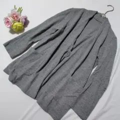 ジャンニロジュディチェ カーディガン グレー S 長袖 冷え防止対策 毛100%