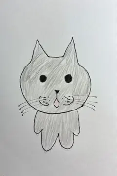 黒猫ちゃん　イラスト　ポストカードサイズ