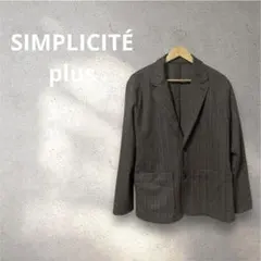 SIMPLICITÉ pl ヘリンボーン テーラードジャケット L 茶のサムネイル