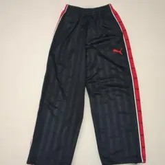 PUMA ストライプ トレーニングパンツ ブラック/レッド