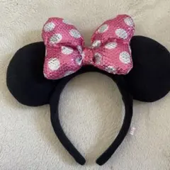 ミニーマウス カチューシャ スパンコール ピンク