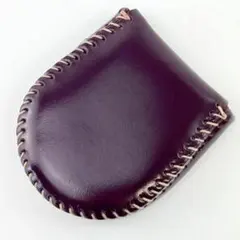 【新品】馬蹄型コインケース 本革手縫い仕上げ パープル