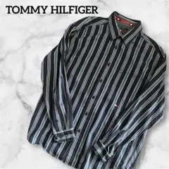 90sTOMMY HILFIGER ストライプ 長袖シャツ トミーヒルフィガー