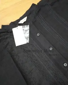 新品 SM2 サマンサモスモス レースパッチワークブラウス ブラック