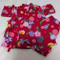 赤色花柄 甚平 95cm