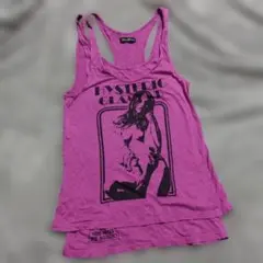HYSTERIC GLAMOUR ガールプリント　タンクトップ　ピンク