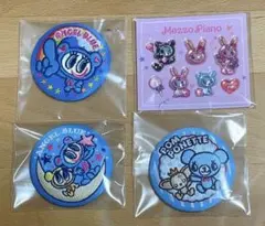 ナルミヤキャラクターズ ぷっくりシール、刺繍缶バッジ　合計4つセット