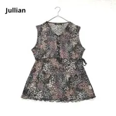 ジュリアン　Jullian チュニック　Vネック　ノースリーブ　花柄　総柄　ラフ