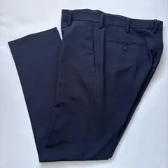 ユニクロ 感動パンツ(ウルトラライト) ウールライク ネイビー