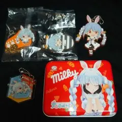 兎田ペコら ラバーストラップ Milky缶 キーホルダー 5点セット
